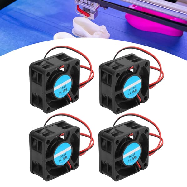 4-pak 24V 4020 blæser til 3D-printer, oliebærende køler, 40x20mm