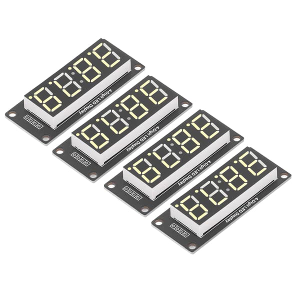 4-pak 0,56\" gul 4-cifret LED 7-segment displaymodul TM1637 urkort MRA041E