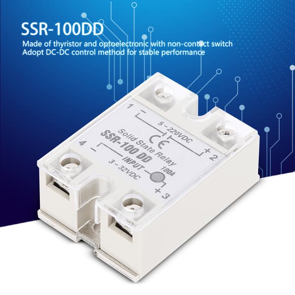 DC DC Solid State Relay SSR Berøringsfri Switch 100A 5-220VDC Høj Kvalitet