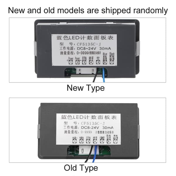 DC LED Digital Display 4-siffrig 0-9999 Upp/Ner Plus/Minus Panelräknare Mätare Blå