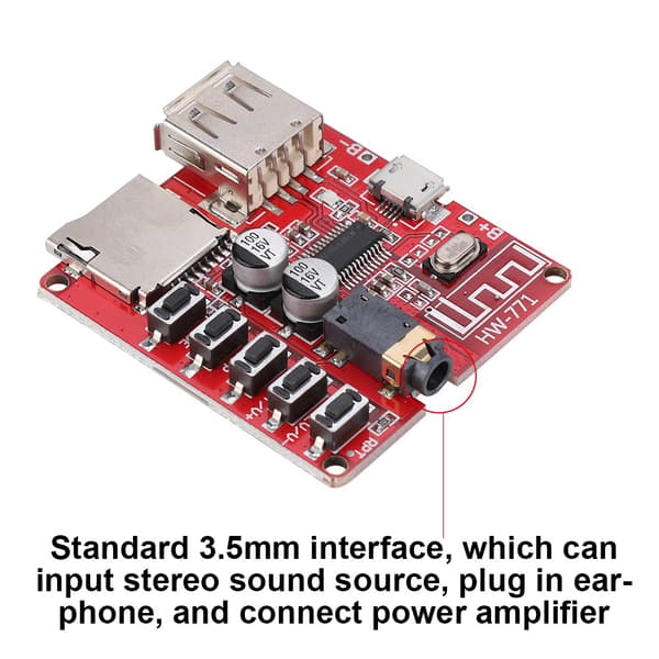 Effektforstærker Audio Receiver Modul Bil Bundkort Højttaler Bluetooth MP3 Stereo Kort