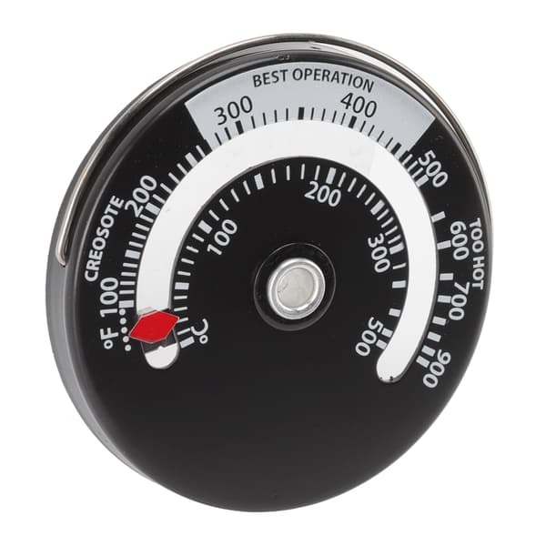 Kamintermometer Aluminiumlegering Urtavla Mässingsvisare Robust Noggrann Mätning Magnetisk Eldstadstermometer
