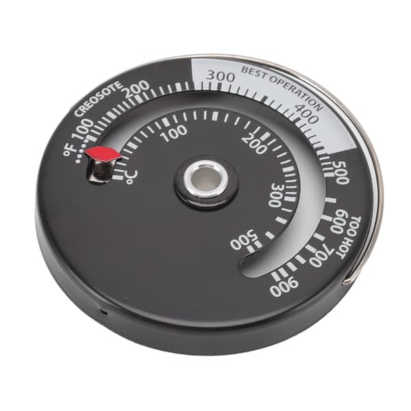 Kamintermometer Aluminiumlegering Urtavla Mässingsvisare Robust Noggrann Mätning Magnetisk Eldstadstermometer