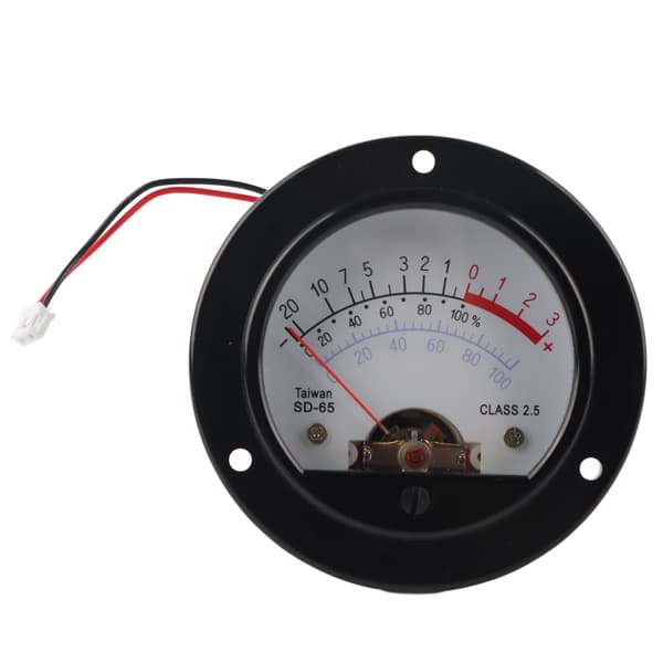 SD-65 Pointer VU-meter Retro Audio Levelmåler, Gult Lys, 65mm Panel Voltmeter