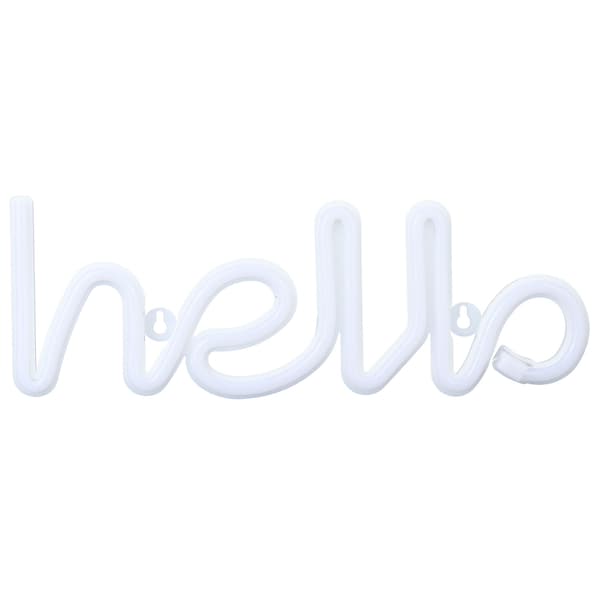 Lila LED Neonskylt \"Hello\" Bokstäver Väggdekor för Bröllopsfest USB Batteridriven