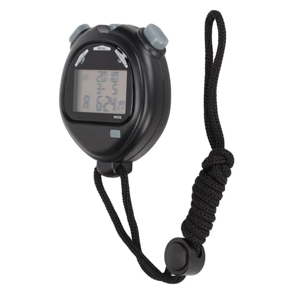 Digitalt Stoppur Timer Multifunktion 3-radig Display 100 Varvs Minne Nedräkning 12 24 Timmar System Sportstoppur