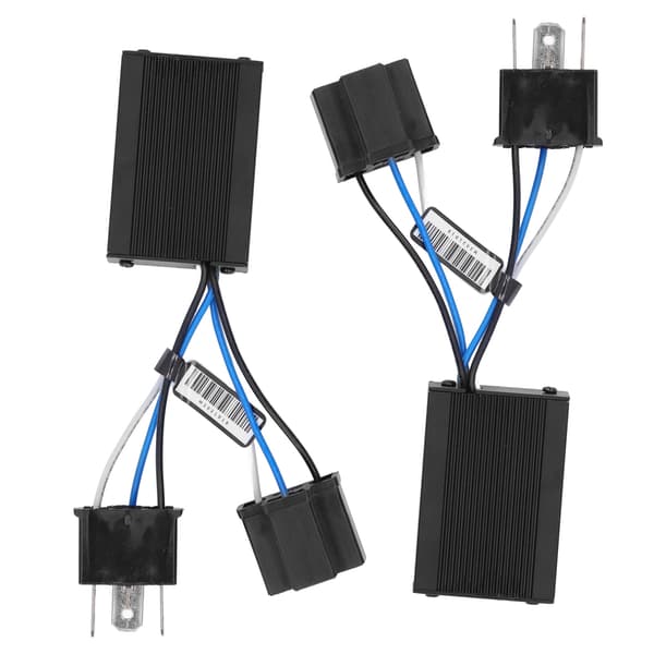 2 stk. LED-forlygtedecoder i aluminium, anti-flimmer fejlcanceller, universel ledningsnet