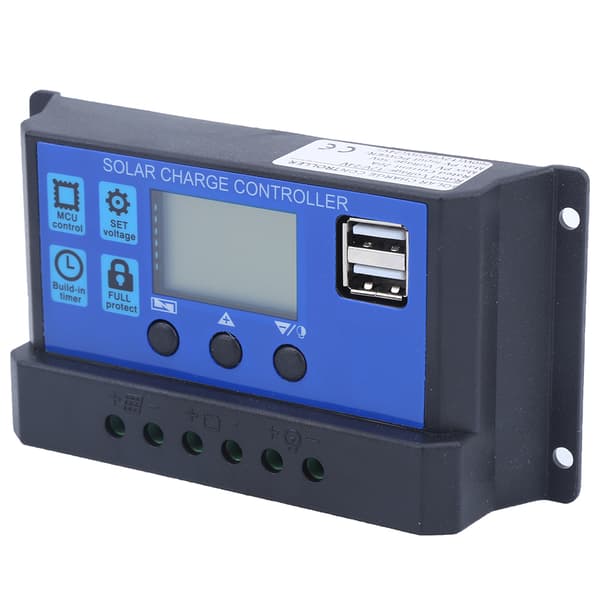 Solladdningsregulator LCD 12V/24V 20A Dubbel USB Batteriregulator