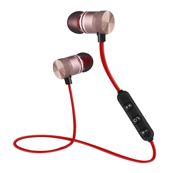 Magnet Trådløs Bluetooth Sportsøretelefon Headset Hovedtelefon til iPhone Android Guld