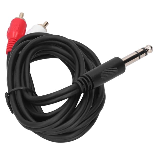 6,35 mm til dobbelt RCA lydkabel stereo hanadapterstik lyd Y-splitterkabel