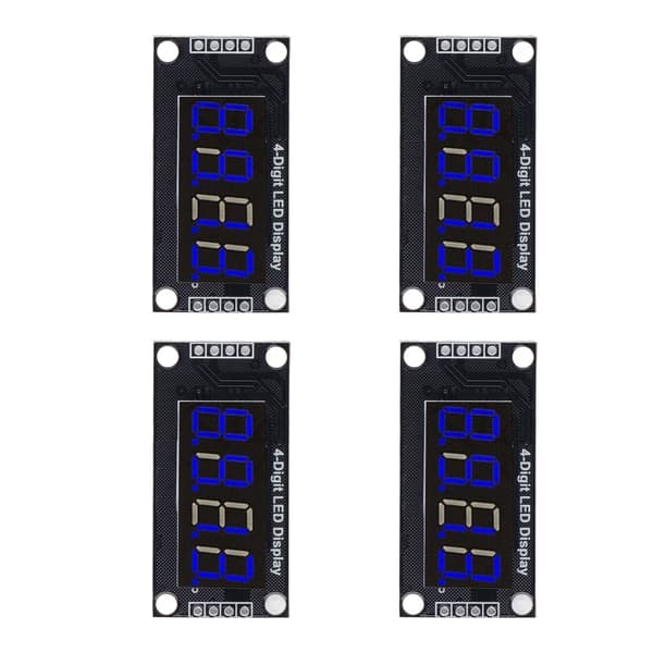 4-pak 0,36\" LED 7-segment displaymodul, TM1637-driver, blåt digitalt rør til Arduino
