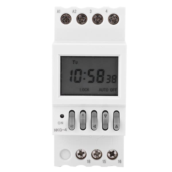 NKG-4 DIN-skinne timer-kontakt AC 220V 3A programmerbar ugentlig digital tidsrelæ