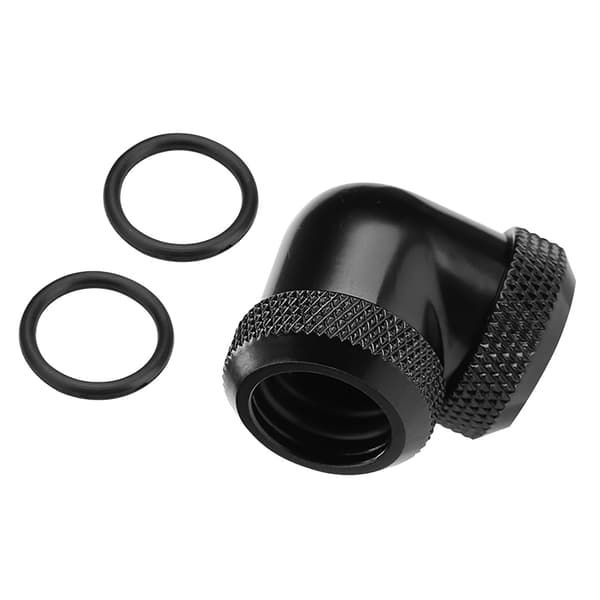 14mm OD DIY Twist 90 graders albue dobbelt hårdt rørforbindelse vand væskekøling sort