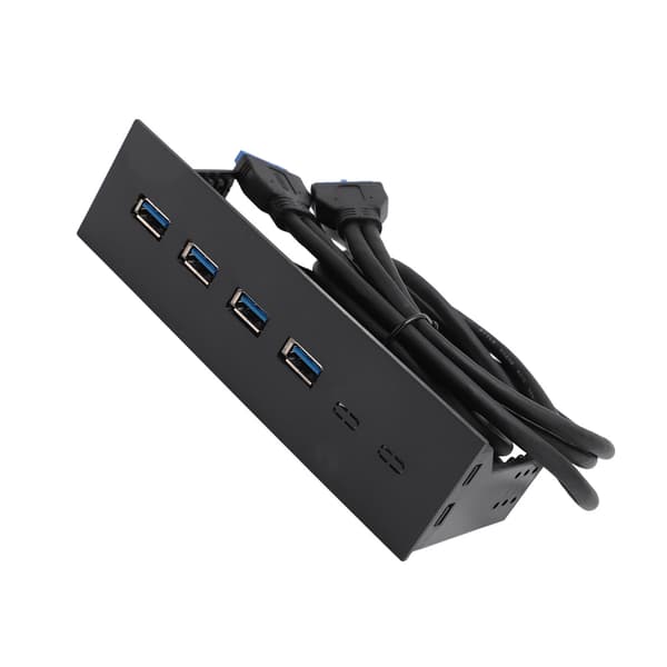 USB 3.0 Frontpanel Hub 5,25 tommer 4 porte 5 Gbps Stabil Plug and Play Optisk drev Frontpanel til stationær bundkort