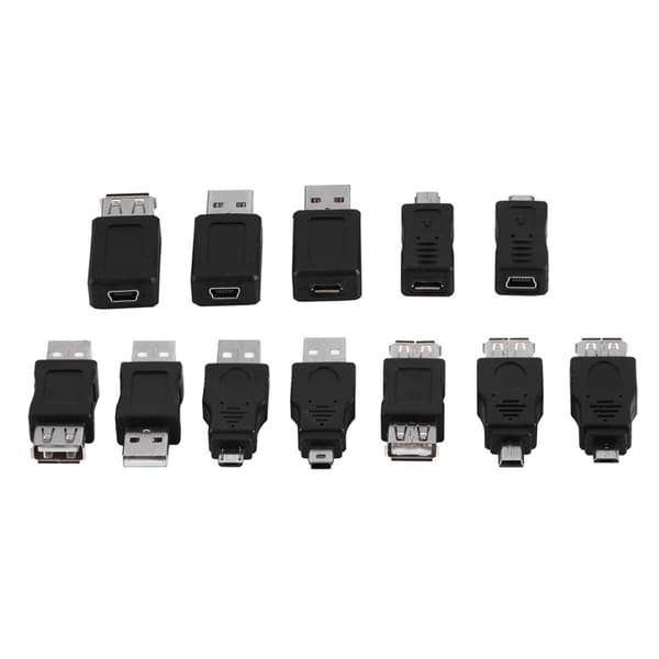 Pakke med 12 stk. Flere USB2.0-adaptere Micro/Mini Han-Hun-konvertere Stik