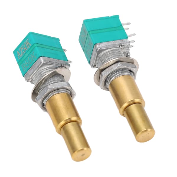 2 st gitarrpotentiometer med dubbel precision, roterande potentiometer i mässing för ersättning