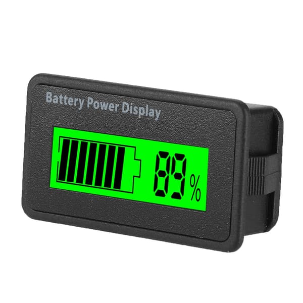 Grøn Baggrundsbelyst GY-6H Batteristrømdisplay 12-48V Universal Batterikapacitetsindikator Voltmeter