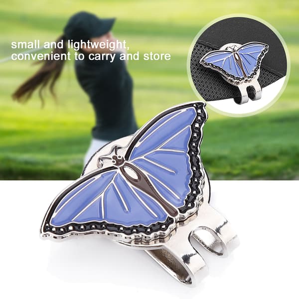 Holdbar golfhatteclips i rustfrit stål med magnetisk boldmarkør tilbehør sommerfugl