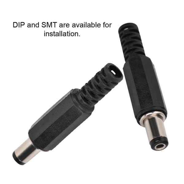 5 stk. 2,1 mm x 5,5 mm han DC-strømstik Jack koaksialstikadapter
