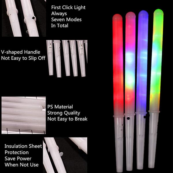 Glow Sticks til Candyflossmaskine, LED Lysende Pinde, Blå/Pink, 50-pak