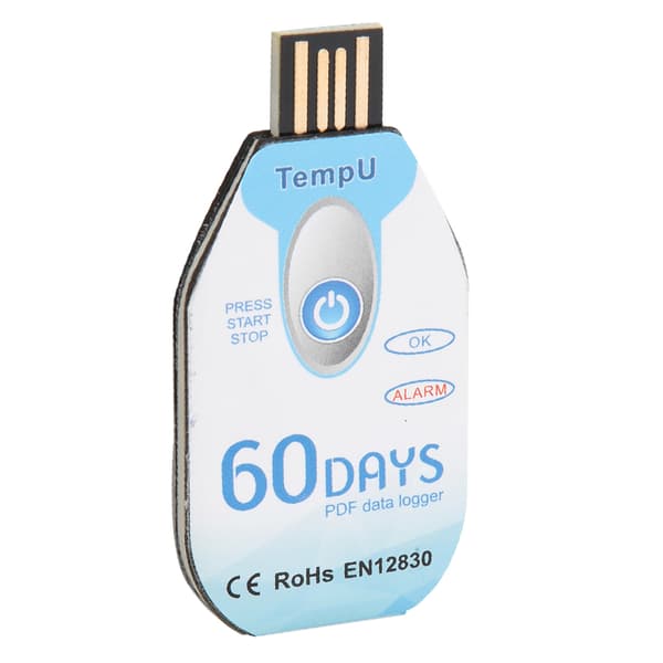 Temperaturdatalogger för engångsbruk PDF-rapport USB-port 10000 punkter