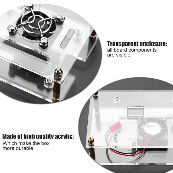 Akryl PMMA Kabinet Boks Beskyttelsesetui Køleventilator til Raspberry Pi 2 3 Model B og Pi b