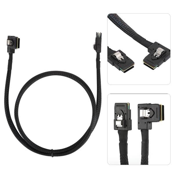 MINI SAS 36P 0,8 meter formsprutning SFF-8087 höger vinkel till SFF8087 hårddisklina