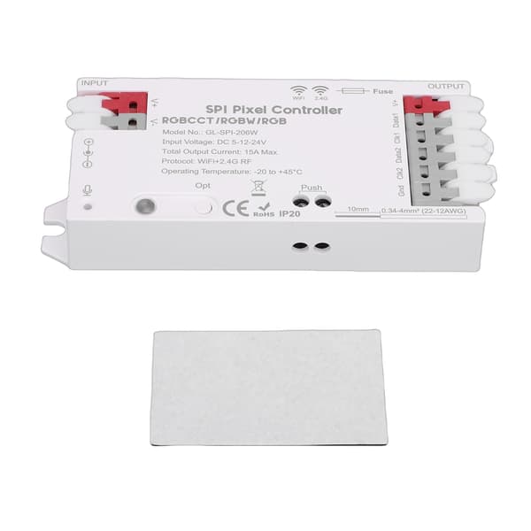 Smart WiFi SPI Pixel Controller, Tuya App-kontrol, 40+ Dynamiske Tilstande til Digital RGB LED Strip Lys