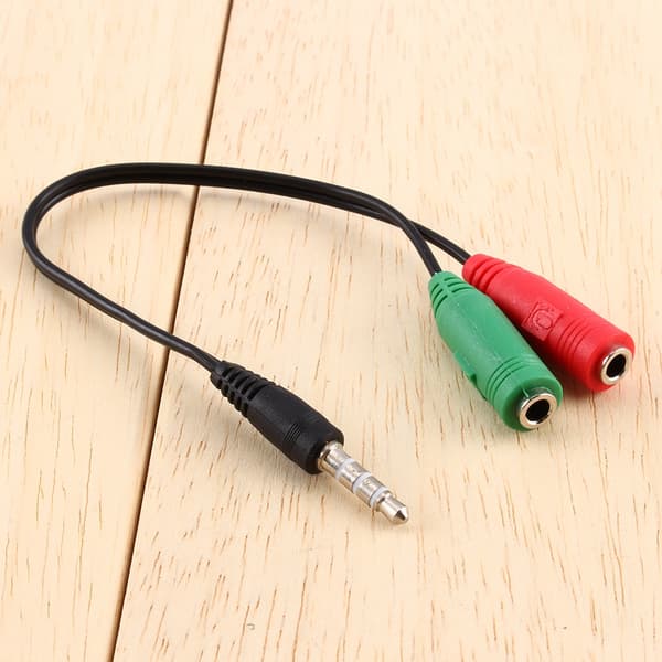Kabel Audio Konverter Adapter Stereo Jack 3,5 mm Hovedtelefon Splitter