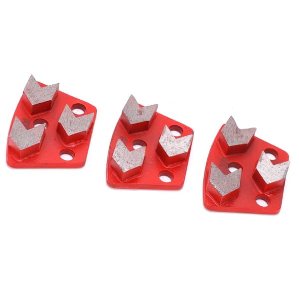 3 st diamant slipblock trapetsformad betong aggressiv skärning 3 pilsegment röd 30#