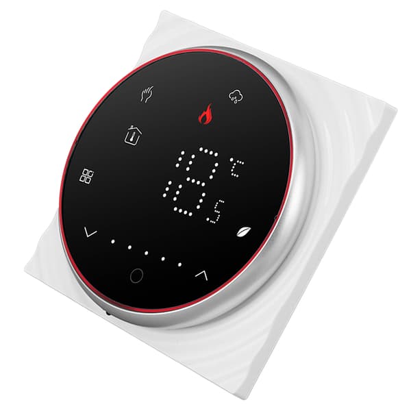Smart termostat 1 vecka programmerbar LED-display infälld rektangulär bas digital termostat AC95-240V för pannvärmesystem svart