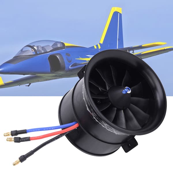 EDF 70mm 12-bladet ventilatorpropel med startmotor til RC-model flytilbehør KV2300 6S EDF 70 kanal