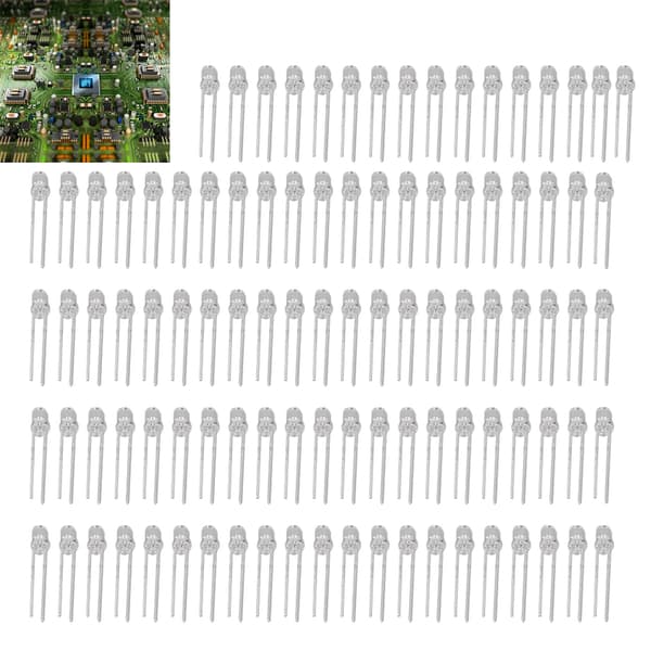 100-pak 5 mm LED assorterede farver, 3V Mini lysdiode-sæt til elektronikprojekter