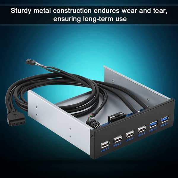 9PIn 19PIN til 2 * USB3.0 + 4 * USB2.0 6 Interface Metal Frontpanel USB Hub