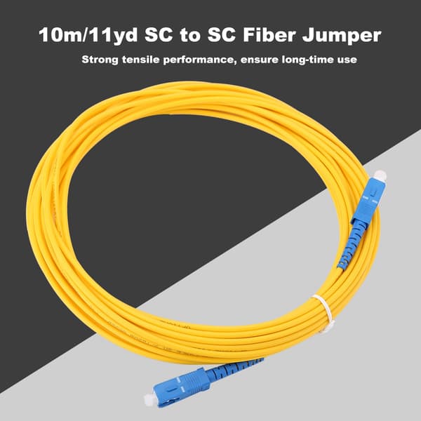 10m/11yd SC til SC Duplex Fiber Patch Cord Jumper Kabel Single Mode Patch Cord