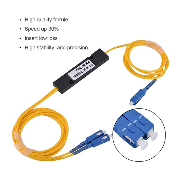 1 til 2 Singlemode SC Optisk Fiber Splitter Kabel med SC SC Stik