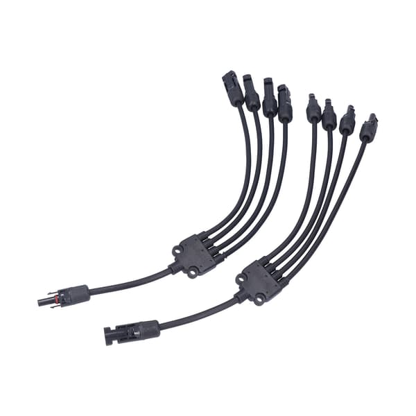 Solpanelkontakt 4-gren Y-typ parallellkontakt Solpanel förlängningskabel PV-kabeladapter