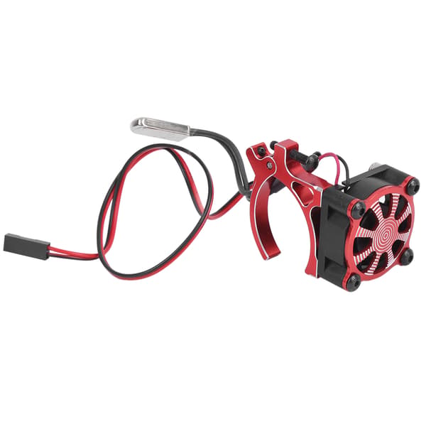 RC Modelbil Motor Køleventilator Køleplade med Termisk Sensor til 540 550 3650 3660Rød