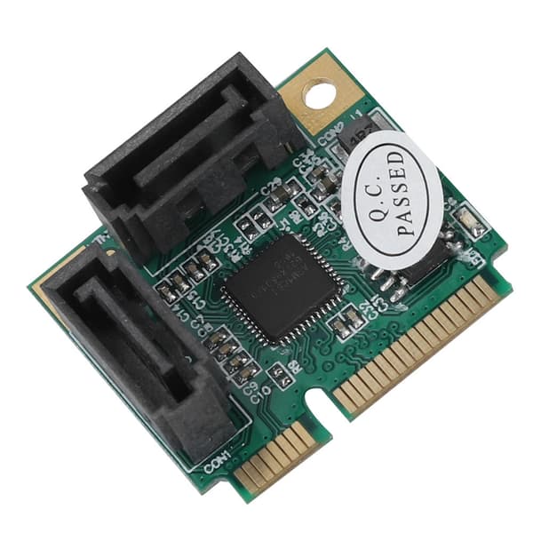 Mini 2-ports PCI-e PCI til SATA 3.0 6Gbps konverter harddiskudvidelseskort til Windows