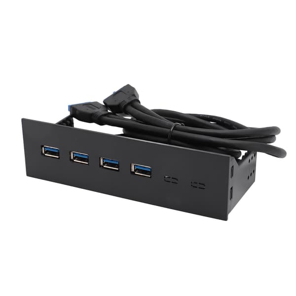USB 3.0 Frontpanel Hub 5,25 tommer 4 porte 5 Gbps Stabil Plug and Play Optisk drev Frontpanel til stationær bundkort