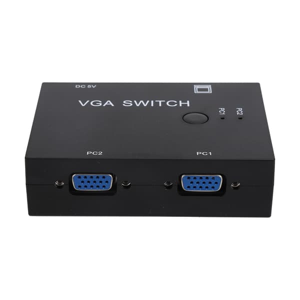 VGA Switcher 2 indgange +1 udgang MultiComputer Host Converter 2 værter til 1 skærm