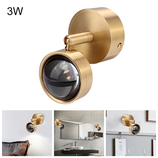 Enkel kopparvägglampa för korridor, trapphus, passage, sovrum 3W 220V varmvit