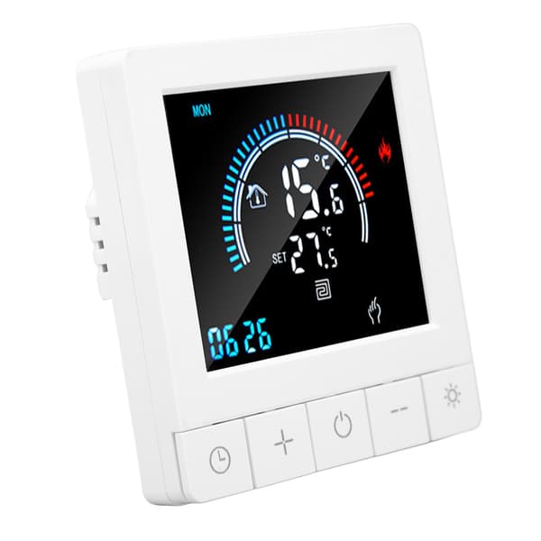 Smart WiFi Golvvärmetermostat Pekskärm, 110-240V 3A, Hemtemperaturregulator med Extern Sensor