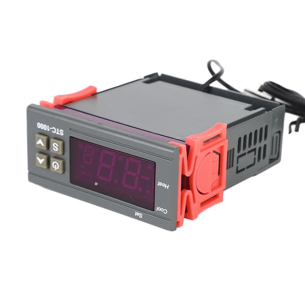 Digital Termostat Dobbelt Relæudgang Temperaturregulator 110-220VAC med NTC-sensor