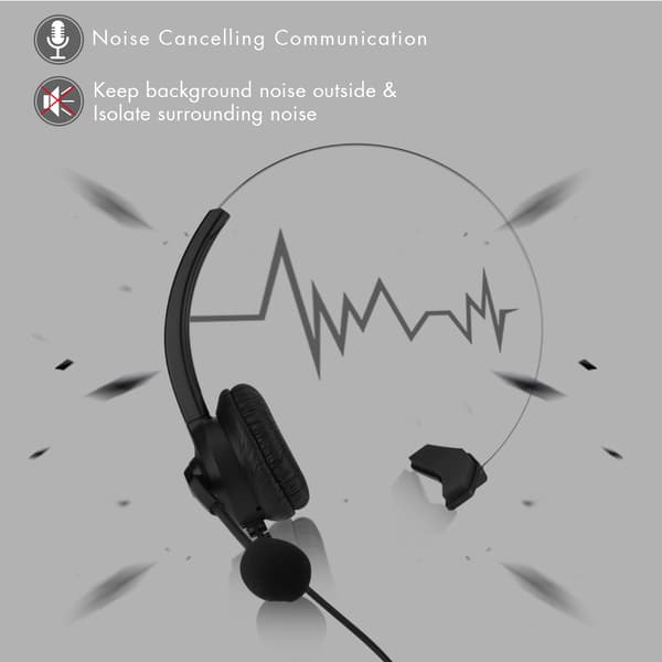 Støjreducerende Call Center Headset Komfortabelt Telefonheadset - 3.5mm Stik