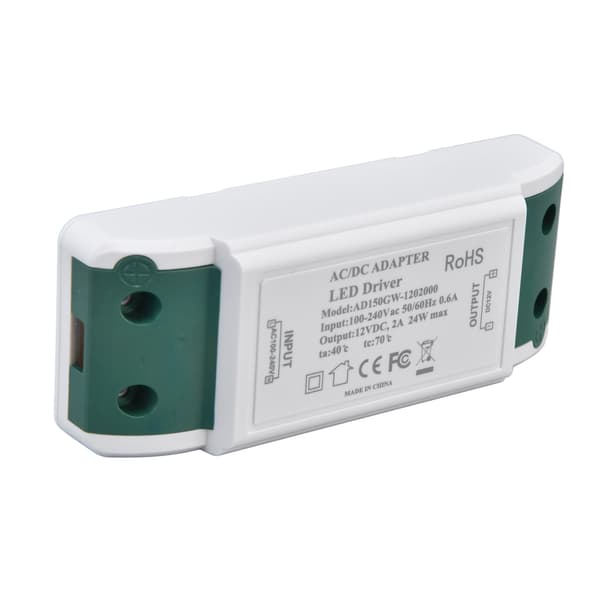 LED Driver 12V DC 24W 2A LED Strømforsyning til LED Strip Lys og Skab Lys AC100‑240V