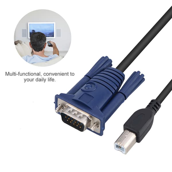 1,5M USB 2.0 KVM Switch Kabel Multifunktionelt Kabel Praktisk til PC Computer