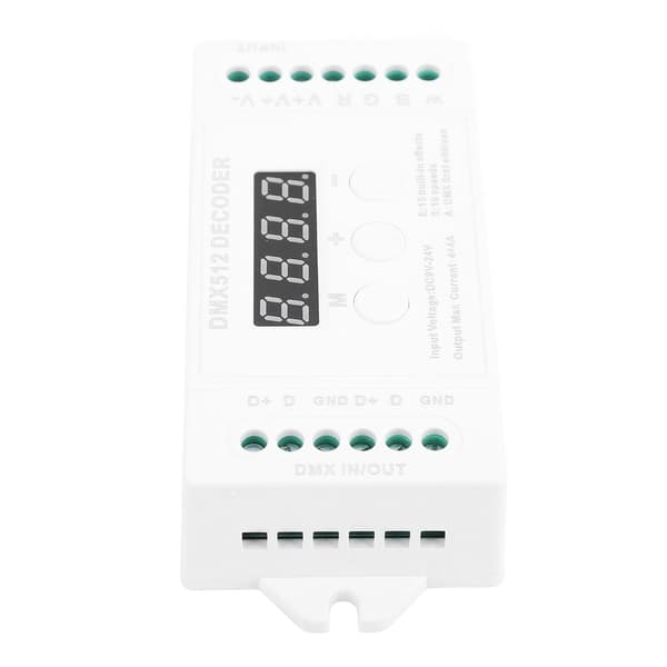 Mini 4CH Digital Display Decoder 15 Inbyggda Effekter DC9 till 24V Dekoderkontroller för RGBW LED-lampor