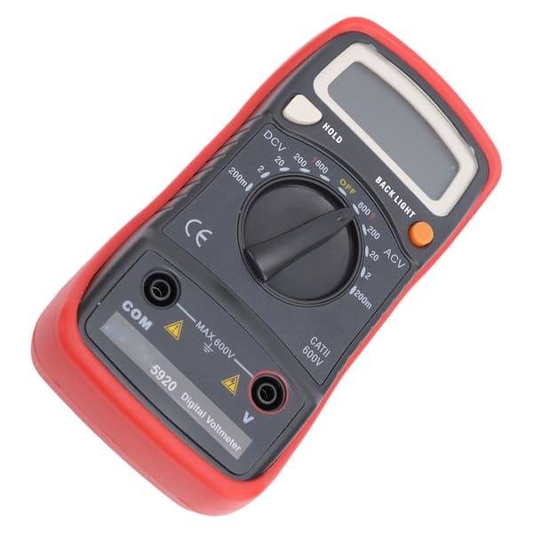 Digitalt multimeter AC DC voltmeter LCD baggrundsbelyst 200mV-600V elektrisk tester
