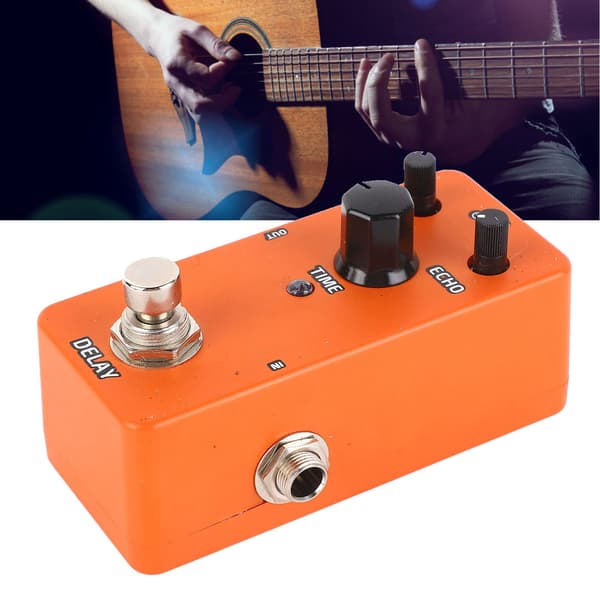 Elgitarr Effektpedal Enkel Block Mini Modulationsförstärkarsimulering Pedal Orange Delay